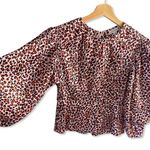 Topshop Watercolor Leopard Animal Print Blouse 2 Photo 3
