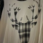 Black and white deer plaid long sleeve winter shirt Size M Photo 2