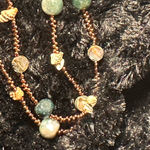 Bohemian semi precious gemstone beaded necklace approximately 46 Photo 2