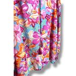 Floral Printed Top Women’s Medium Belle by Kim Gravel (QVC) Smocked Sleeve Pink Photo 2