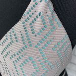 Hula Honey cut out halter tie bikini top light blue/grey w/shimmer sz L Photo 2