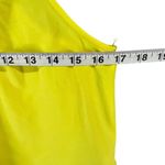 Bebe  Halter Top Womens XS Yellow Pleated Front Keyhole Summer Timeless Modern Photo 7