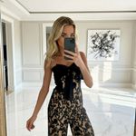 Adelyn Rae Jumpsuit Large Black Lace Strapless Bow Fitted NWOT Evening Party Photo 12