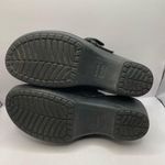 Crocs  cobbler buckle clogs women’s 9 leather mules black Photo 4