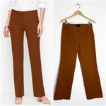 Talbots Newport Pant Straight Leg Size 6 – Brown Stretch Cotton Blend Photo 1