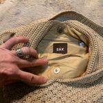The Sak  120 Hobo Woven Bucket Bag Crochet Tan Purse Photo 5