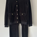 Ralph Lauren  Rare Vintage 90s Black Velour Jacket And Pants Set Size Medium Photo 0