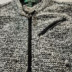 Ralph Lauren Lauren  Grey Black Marled Knit Full Zip Moto Sweater Jacket XSmall Photo 1