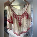 Love Sam ,Beautiful Mexican boho style top w tassels sz S Photo 2