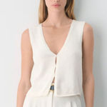 Wilfred Aritzia Basque Sweater Vest Slim Fit Button Up Light Birch Size S Photo 0