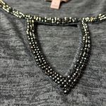 Juicy Couture Charcoal Gray Embellished 3/4 Sleeve Hi-Low Blouse Size Large Photo 2