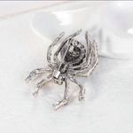 Spider silver plated/black Rhinestone Halloween‎ Brooch Women Suit Brooches Pin Photo 3