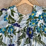 The Vermont Country Store Cotton Shortsleeve Muumuu Hawaiian Midi Dress Floral L Green Size L Photo 3