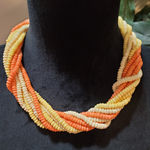 Women's Multicolor Beaded Twisted Necklace With Barrel Lock Elegant Jewelry Photo 0