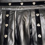 BODY RAGE SPENCERS Black Faux Leather Skirt With Tulle‎ Hem Silvertone Hearts L Size undefined Photo 2