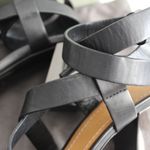 Tom Ford  Black Strappy Leather Toe Ring Metallic Tan Block Heel Sandals Photo 9