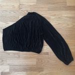 EXPRESS  Black Stretchy One-Shoulder Long Sleeve Blouse Like New Size M Photo 4