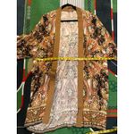 Free People Kimono Jacket XS Boho Paisley Longline Open Front Cardigan Festival Photo 2