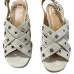 Marc Fisher Bloom Grommet Light Natural Suede Wedge Slingback Sandals Size 7.5 Photo 8