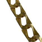 Vintage Gold Tone Chain Link Choker Necklace Black Enamel Accents u 80s Photo 4