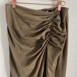 ZARA Suede-Like Midi Skirt High Slit Medium Photo 2