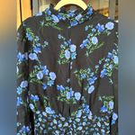 Shoshanna Kiana Mixed Floral Mini Dress cocktail long sleeve mock neck navy Photo 5