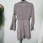 Free People NEW  Rillo Beach Summer Shirtdress Tie Front Extra Small Brown Cream Photo 5