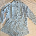 None Sky Blue Shirt and Shorts Loungewear Set Women Size XL NWOT Photo 0