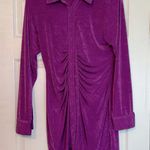 Mable Vibrant Purple Textured Ruched Dress Women’s Large Party Event Girly Photo 0