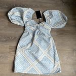 NEW En Saison Quilted Scarf Print Dress Blue Size XS Photo 2