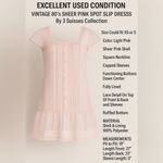 Vintage 80s Sheer Pink Swiss Dot Slip Dress by 3 Suisses Collection Lace Ruffle Photo 4