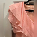 Vintage Justin David New York Romantic Whimsical Ruffle Gown Dress Size 10 Med Pink Photo 2