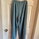 High Waisted Tie Side Wide Leg “Forget Me Not Light Blue” Work Pants Blue Size L Photo 9