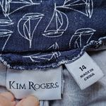 kim rogers  Size 14 Blue and White Sailboat Print Pull On Bermuda Shorts Photo 4