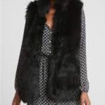 Banana Republic Women's  VEST Size S BLACK FAUX FUR FRONT POCKETS Photo 0
