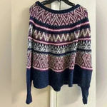 Anthropologie  sleeping on snow midland‎ Fair isle poncho sweater wool blend M/L Photo 4