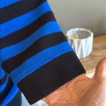 Karl Lagerfeld Vintage Royal Blue & Black Stripe Knit Crewneck Top Size Small Photo 5