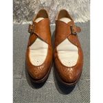 THE OFFICE OF ANGELA SCOTT Mr. Georgie White & Cognac Leather Women's Monkstrap Brown Size 7.5 Photo 2