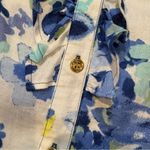 Charter Club  Blue Floral  linen button front Blouse size 1X Photo 8