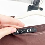 Motel ‎ Cowgirl Chocolate Brown Rhinestone Tank Top Drawstring Western Size S Photo 4