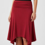 Danielle Guizio GUIZIO Soffiano Asymmetrical Skirt, Bordeaux, Small Photo 0