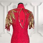 Vintage Sean 1980’s Art Deco Sequined Beaded 100% Silk Cocktail Dress Size L Red Size L Photo 3