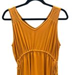 Sonoma  Womens Maternity M Midi Shirt Dress Knot Side Brassy Gold Photo 1