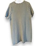 Free Assembly sz XL Womens Blue Cotton Plaid Knit Scalloped Button Dress Preppy Photo 2