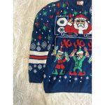 Santa Party Sweater Dec 25th Christmas sweater Women's S Medium acrylic Blue Photo 3