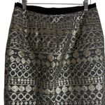 Max Mara Weekend Black Gold Geometric Jacquard Pencil Skirt Size 8 Photo 7