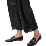 Chico's Chico’s Faux Leather‎ Cut Out Ankle Crop Wide Leg Trouser Pants Black Size 12 Photo 1