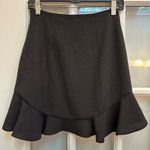 Black Halo  Flared Chic Black Party Cocktail Mini Skirt with Ruffle Hem Size 2 XS Photo 1