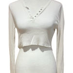 Streetwear Society White Ribbed Crop Tee Women's Size Small Photo 0