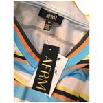 New AFRM Womens Size 3X Jorja Cropped Top Striped Ruched Cap Sleeves Multi Photo 8